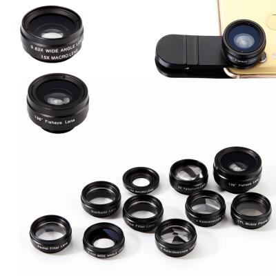 Cina 10 in 1 Fish Eye Lens For Smart Phone Macro Wide Angle Lens Cell Phone Camera Lens in vendita