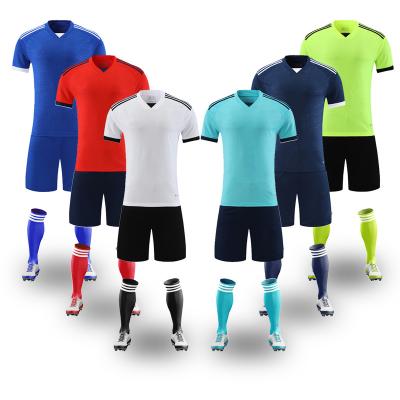 China Quick-drying Men Soccer Uniforms Cheap Soccer Team Jersey Uniforms Football Soccer Kids Jersey Short Set Youth Training Sports Wear for sale