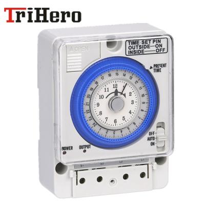 China Trihero TB388 Timer Switch Current Non Breakdown 24 Hours Mechanical Timer Switch With 100V-240V 15A Battery Time Circuit Diagram for sale