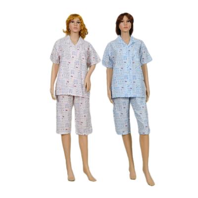 China Breathable Wholesale Cartoon Printed Japanese Two Piece Cotton Printed Foam Pajamas Short Sleeve for sale