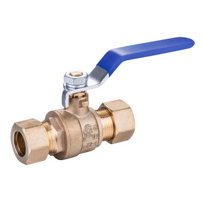 China NHS BOOTH#4030 2 Piece Low Lead Brass Ball Valve With Compression Ends Private Label Allow 1/2