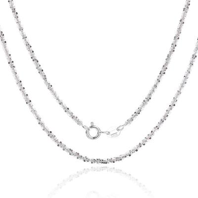 China Wholesale CLASSIC Women's Italian Silver Chain Fashion Gold Plating White Jewelry Necklace Chain 925 Sterling Silver for sale