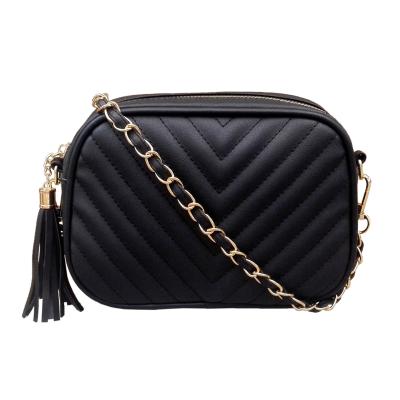 China Portable new fashion casual bag embroidery chain line cross-body bag tassel single shoulder bag for women for sale