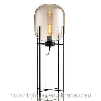 China Retro hotel postmodern fancy glass floor lamp decoration led indoor vertical floor lamp for sale