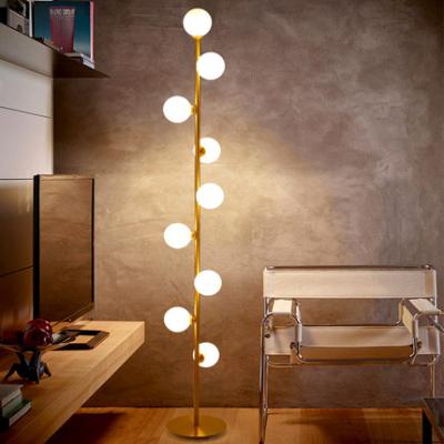 China Nordic modern bedroom post-modern study living room round floor lamp simple glass floor lamp for sale