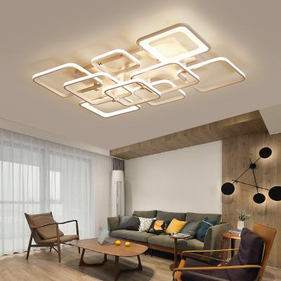 China Rectangle Shape Modern Minimalist LED Ceiling Lamp White Acrylic Fancy Light Ceiling Lamp for sale