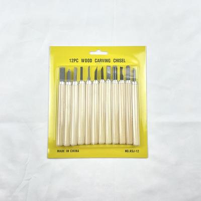 China Carving OEM Art Sculpture Tools Wood Carving Chisel Set of 12pcs Art Sculpture Tools for sale