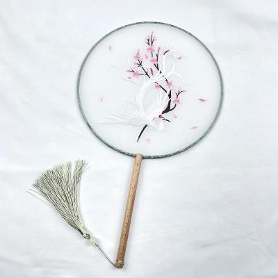 China China Chinese Style Embroidery Fan Decoration Fans With Handle Long Antique Tassel Chinese Style Clothing Cheongsam Dance Hand Fan for sale