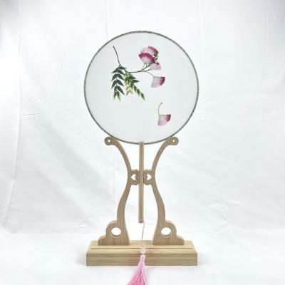 China China Wholesale Silk Wood Fan White DIY Hand Held Painting Customized Scribble Round Fan for sale