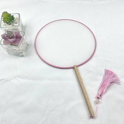 China Wholesale Chinese Art Wedding Party Supplies Handmade With Wooden Handle Silk Fan for sale