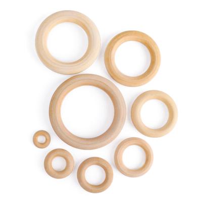 China Unfinished Baby Ring Circle Rings For DIY Wooden Soft Toy Accessories Baby Wooden Teether Toy Teething Toys for sale