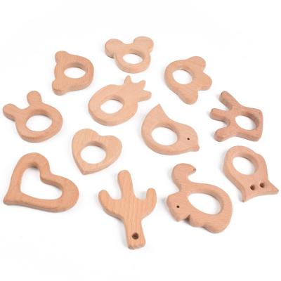 China Soft Toy Wooden Baby Teething Toys DIY Collar Wooden Teether Pain Relief Toys For Babies for sale