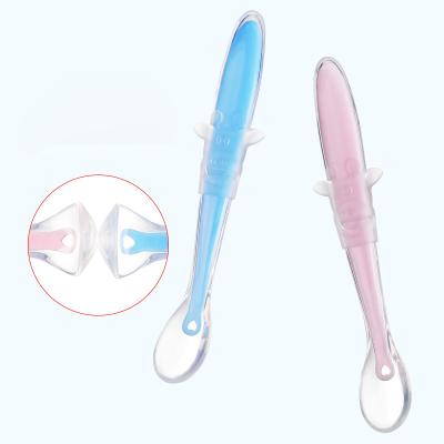 China BPA Free Food Grade BPA Free Forming Feeding Soft Silicone Baby Spoon for sale