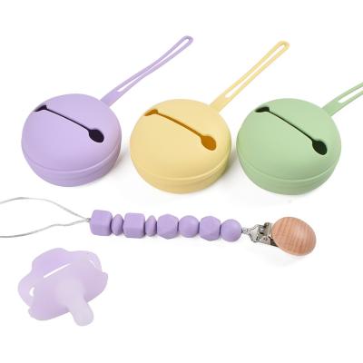 China BPA Free Baby Teether Nipple Chain Clip Bag Silicone Pacifier Holder Case for sale