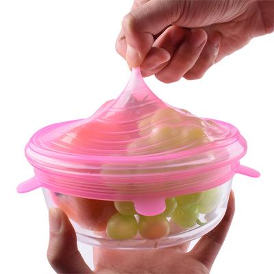 China Viable Wholesale Reusable 6 Pack Container Cover Silicone Stretch Lids for sale