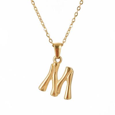 China Fashion Charms DIY Necklace Hip Hop 26 Letter Stainless Steel 18k Gold 18k Gold Pendant Necklace Jewelry for sale