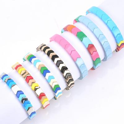 China 2021 BOHEMIA 2021 Rainbow Arrow Tile Bangle Bead Wholesale Stretch Miyuki Bracelet Jewelry For Women Gift for sale