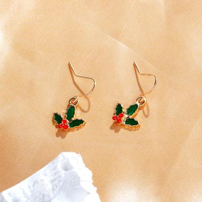 China New Fashion Christmas Trendy Earrings Drip Oil Diamond Earrings CLOVER Drop Earrings Jewelry 2021 Hot Sale for sale