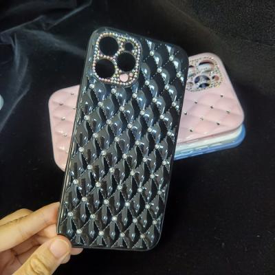 China Cool Style Shockproof Diamond Camera Protection With Soft Microfiber Fabric TPU Cell Phone Back Cover Mobile Case For Iphone 12 pro max for sale