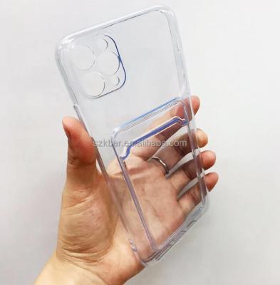 China Hot Sale 1.5mm Shockproof Purple Light No Yellowing Clear Transparent TPU Card Slot Cell Phone Cover Mobile Case For Samsung Galaxy A10S for sale