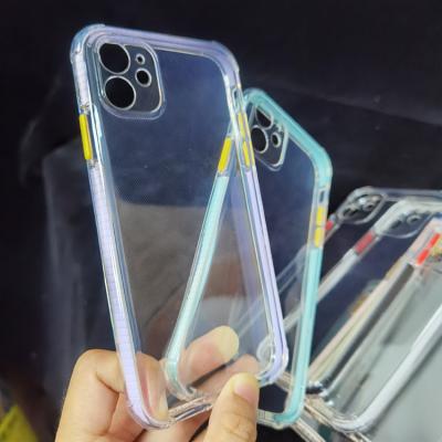 China Small Hole Fast Delivery Shockproof TPU Camera Protective Colorful Bumper Clear Transparent Soft Case For Iphone 12 pro max for sale