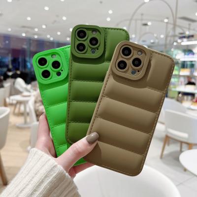 China Colorful Shockproof Customer Down Jacket Style Design TPU Soft Oil Cell Phone Back Cover Soft Rubber Case For Iphone Xs Max for sale