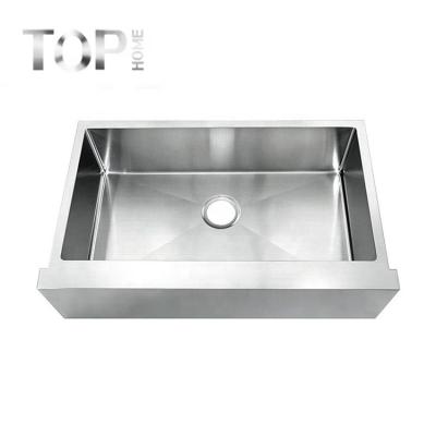 China Without Apron Hot Selling Faucet Farmhouse Single Bowl Stainless Steel Kitchen Sinks for sale