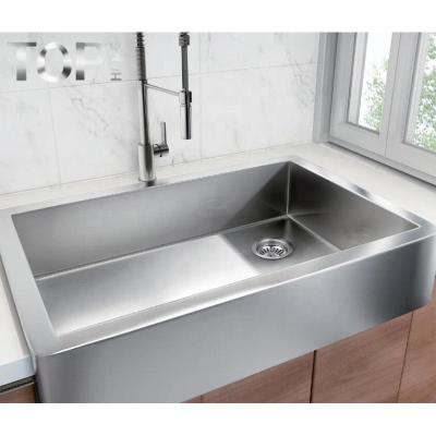 China Without Faucet Handmade Single Bowl Farmhouse Quality Apron Stainless Steel Sink for sale