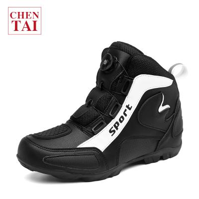 China 2022 New Men's And Women's Motorcycle Cycling Shoes Button Rubber Breathable Upper Lace High Tops Pack Road Riding Shoes for sale