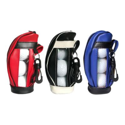 China Portable Mini PU Golf Ball Pocket Bag With Tee Holder Divot Tool Golf Holder for sale