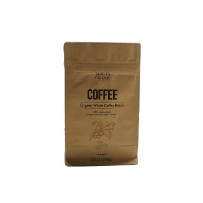 China Moisture Proof 340g Kraft Paper Coffee Stand Up Bags Food Packaging Pouch à venda