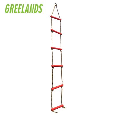 China Ourdoor Ninja Course Polyester Webbing Sling Rope Ladder, Plastic Bar Ladder for sale