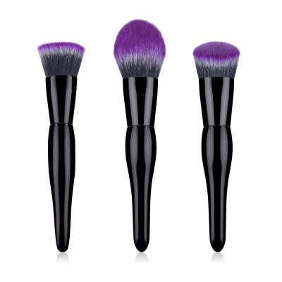 China Smudge Brush 3pcs Pregnancy Belly Beauty Tools Sweep Purple Black Hair Foundation Makeup Brushes for sale