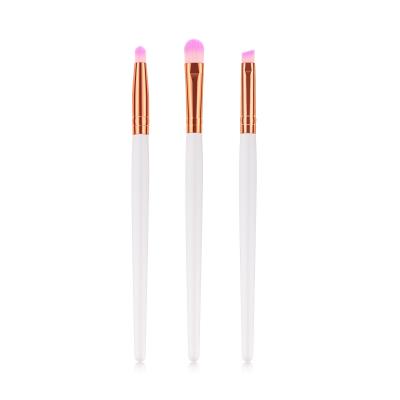 China Angular Blush Custom 3pcs Makeup Brushes Custom Logo Brush For Eye Max Handle Eye Makeup Tools Gold Tube White Gouache for sale