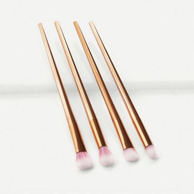 China Plastic Smudge Brush 4 Pcs Gold Handle Eyeshadow Brush Eye Makeup Brush Set for sale