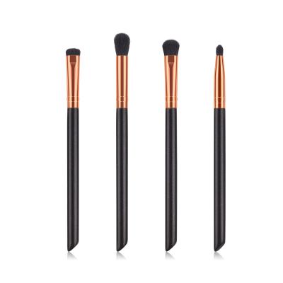 China New Smudge Brush 4pcs Makeup Tools Black Gold Pearlescent Tube Handle Daily Eye Makeup Brush for sale