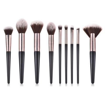 China Angular Blush 9pcs Private Label Makeup Tools Loosen Powder Brush Eyeshadow Brush Drawing Tube Set Makeup Brushes for sale