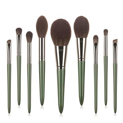 China Angular Blush Wholesale Cosmetics Green Brown Makeup Tools Makeup Brush Case Logo Private Label Makeup Brush Custom Made High Quality for sale