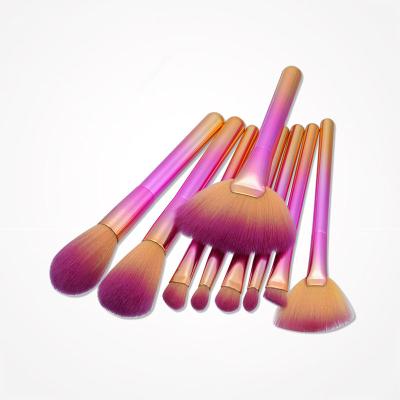 China Fan Brush New Arrival Gradient Hair Two Fan Brushes Professional Vegan Makeup Brush Set Makeup Brushes Private Label 9pcs for sale