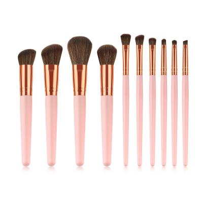 China Angular Blush 10pcs Daily Makeup Tools Eyeshadow Brush Makeup Brush Set In Stock for sale