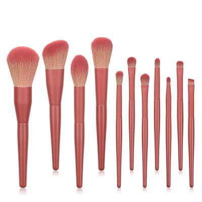 China Angular Blush 11pcs Rouge Beauty Set Tools Loose Powder Brush Makeup Contour Brushes In Stock for sale