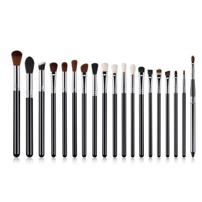 China Angular Blush Makeup Brush Wholesale 19pcs Private Label Soft Dense Synthetics Eye Blush Hair Wood Handle Makeup Brush Set for sale