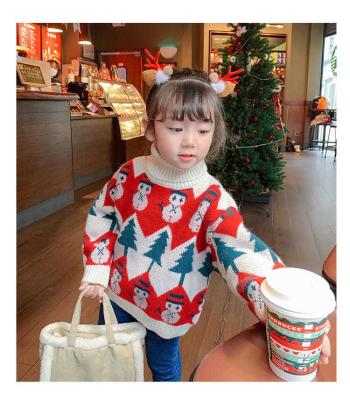 China Anti-pilling Wholesale Cartoon Autumn Winter Christmas Sweater Knitted Sweater For Kids for sale