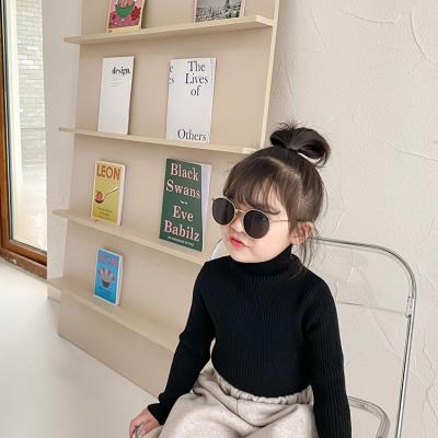 China Anti-pilling Baby Winter Turtle Neck Sweater Knitted Solid Kids Pullover Sweaters for sale