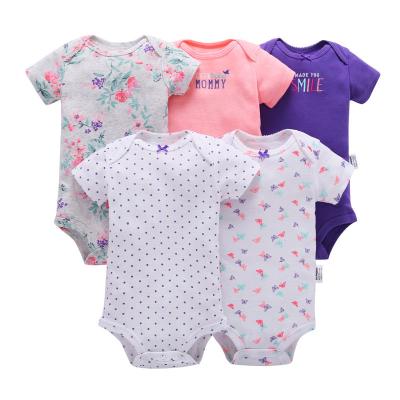 China Breathable Wholesale Newborn Babies Boys Clothes 3 Pcs/Set Short Sleeve Cotton Body Baby Romper Plain Kids Pajamas for sale