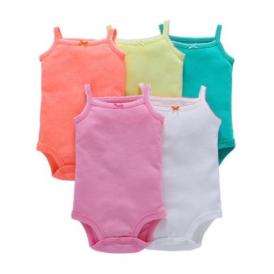 China Breathable Baby Romper Jumpsuit Plain Cotton Knitted Baby Clothes Newborn Romper Short Sleeve for sale