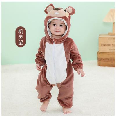 China Warm Soft Thickening Fluffy Animal Factory Made Practical Breathable Fluffy Newborn Baby Clothes Baby Rompers for sale