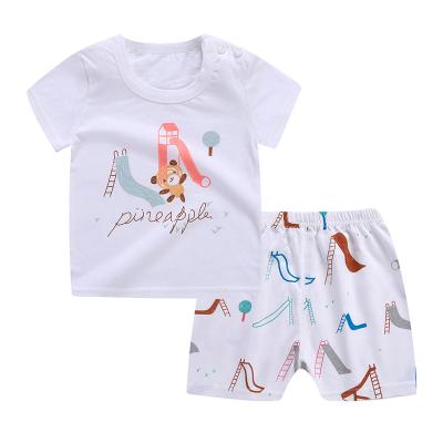 China Breathable Baby Clothes Sets Cotton Shorts Sleeve Solid Color Ribbed Toddler Kids Sets Girls Rib Outfits for sale