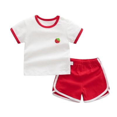 China 2021 Antibacterial Kids Summer Clothing Baby Clothes Set Pure Cotton Kids Tracksuits Wholesale for sale