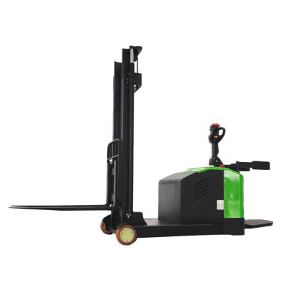 China Full Automatic Hotels Counter Balanced Electric Stacker Forklift Truck Hydraulic Stacking Pallet Truck for sale